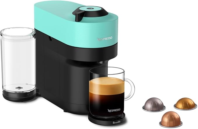 Nespresso, Nespresso Vertuo Pop+ Coffee and Espresso Maker by Breville, Aqua Mint
