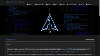 BlackArch Linux website screenshot