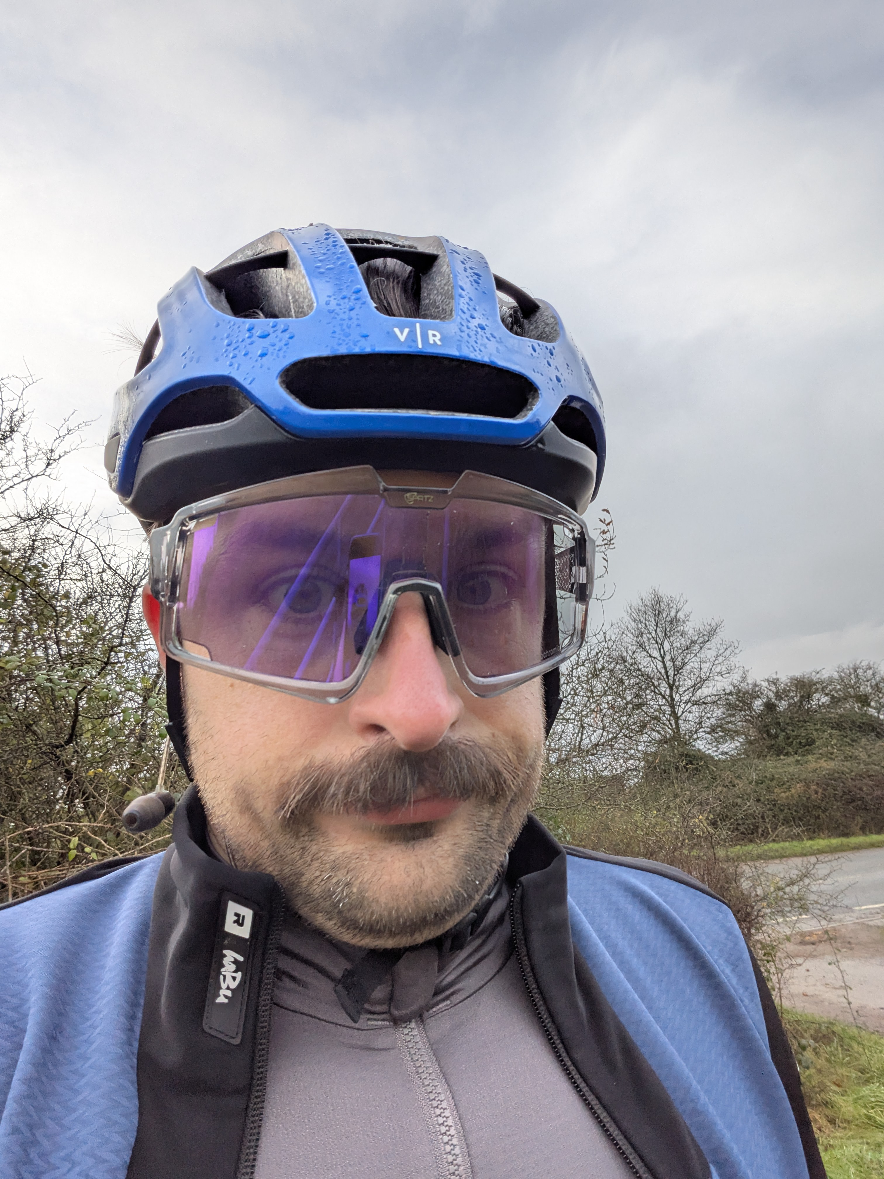 A selfie of a cyclist with big glasses on