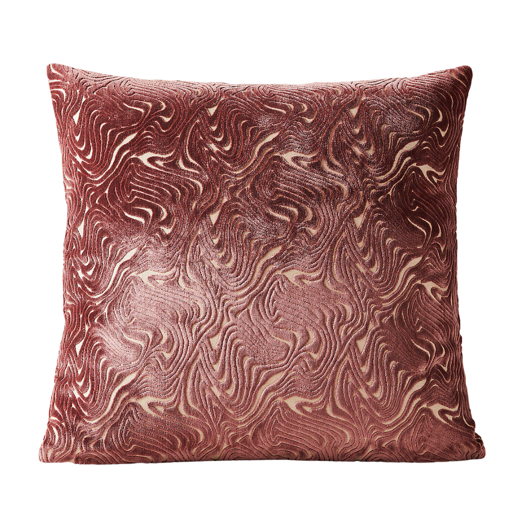 Cb2, Maro Smoked Mauve Cut Viscose Throw Pillow Cover 