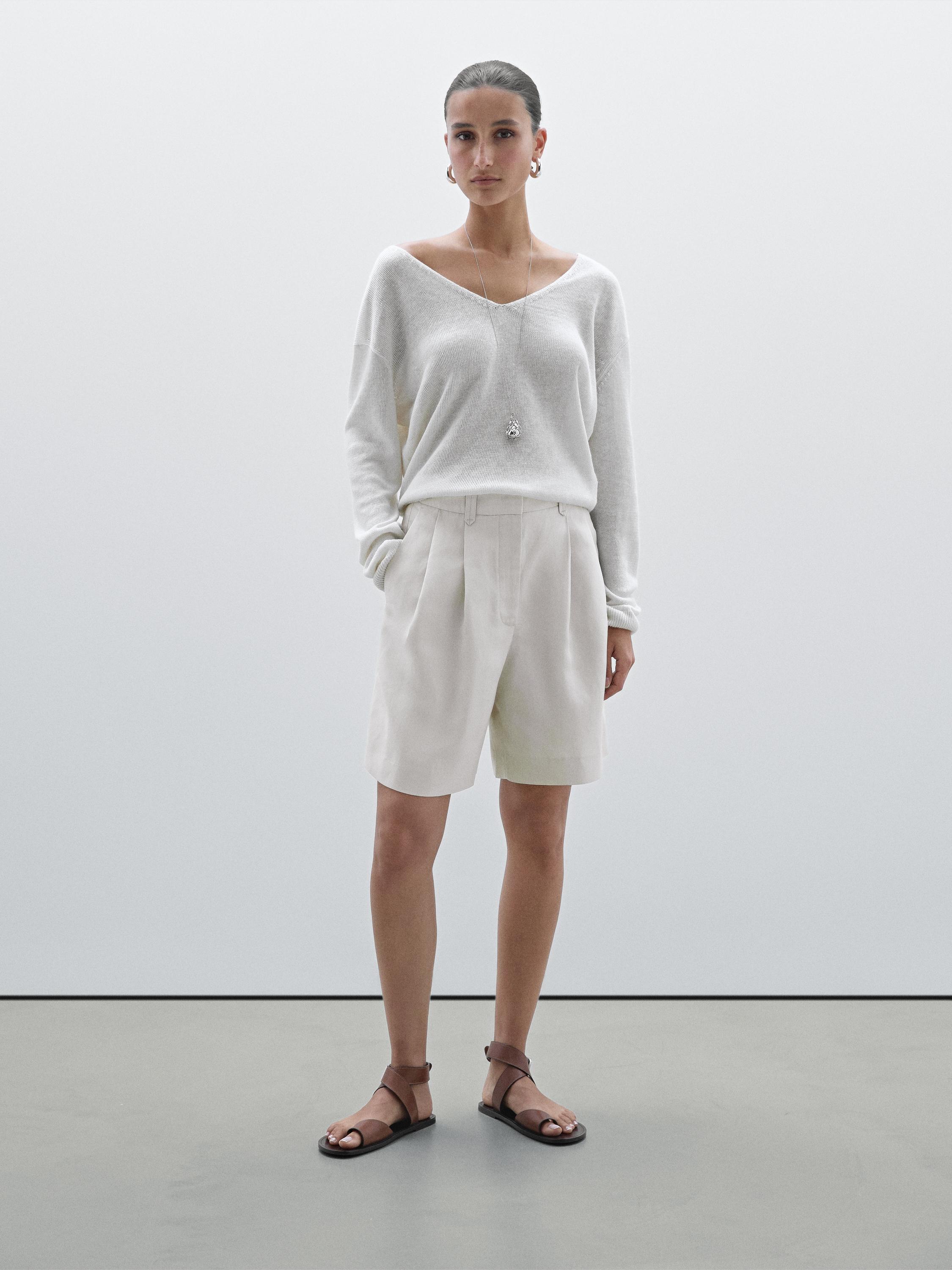 Massimo Dutti pleated bermuda shorts
