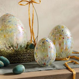 Confetti Luster Glass Egg, Large