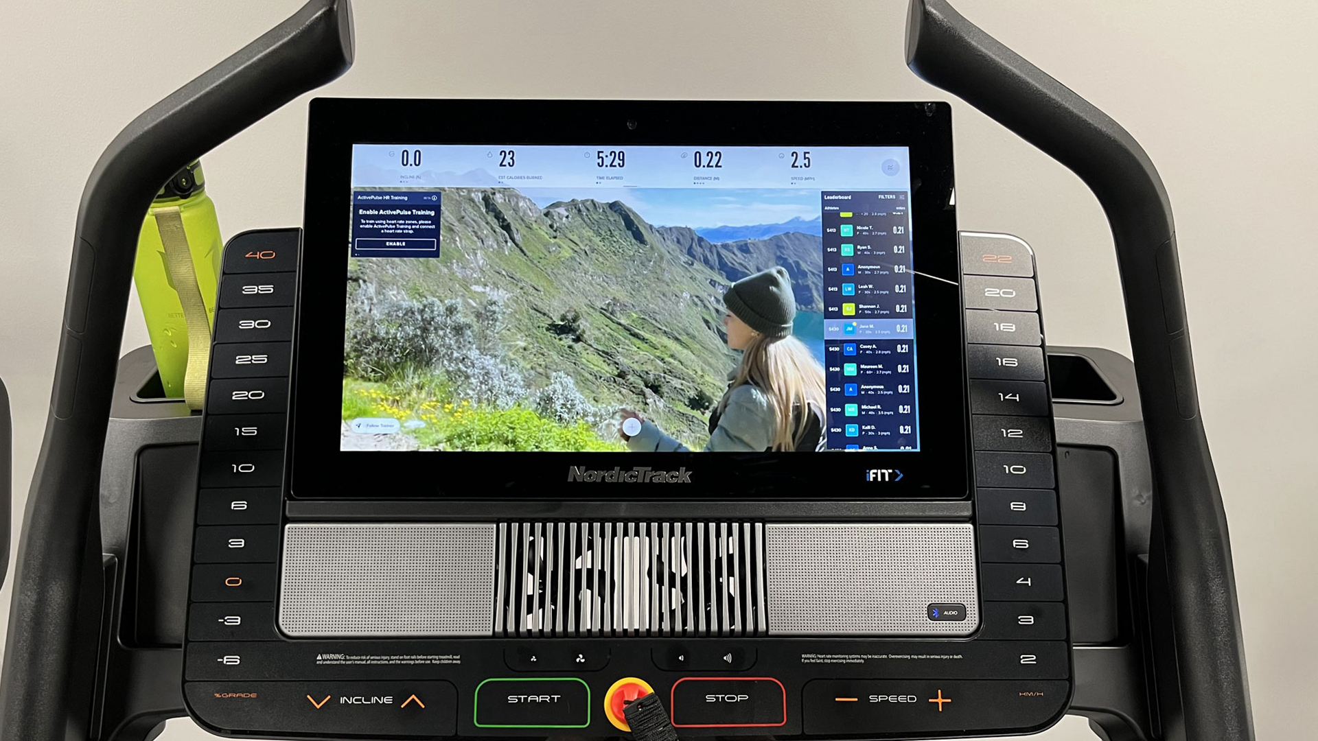 Detail of the Nordictrack X22i treadmill display