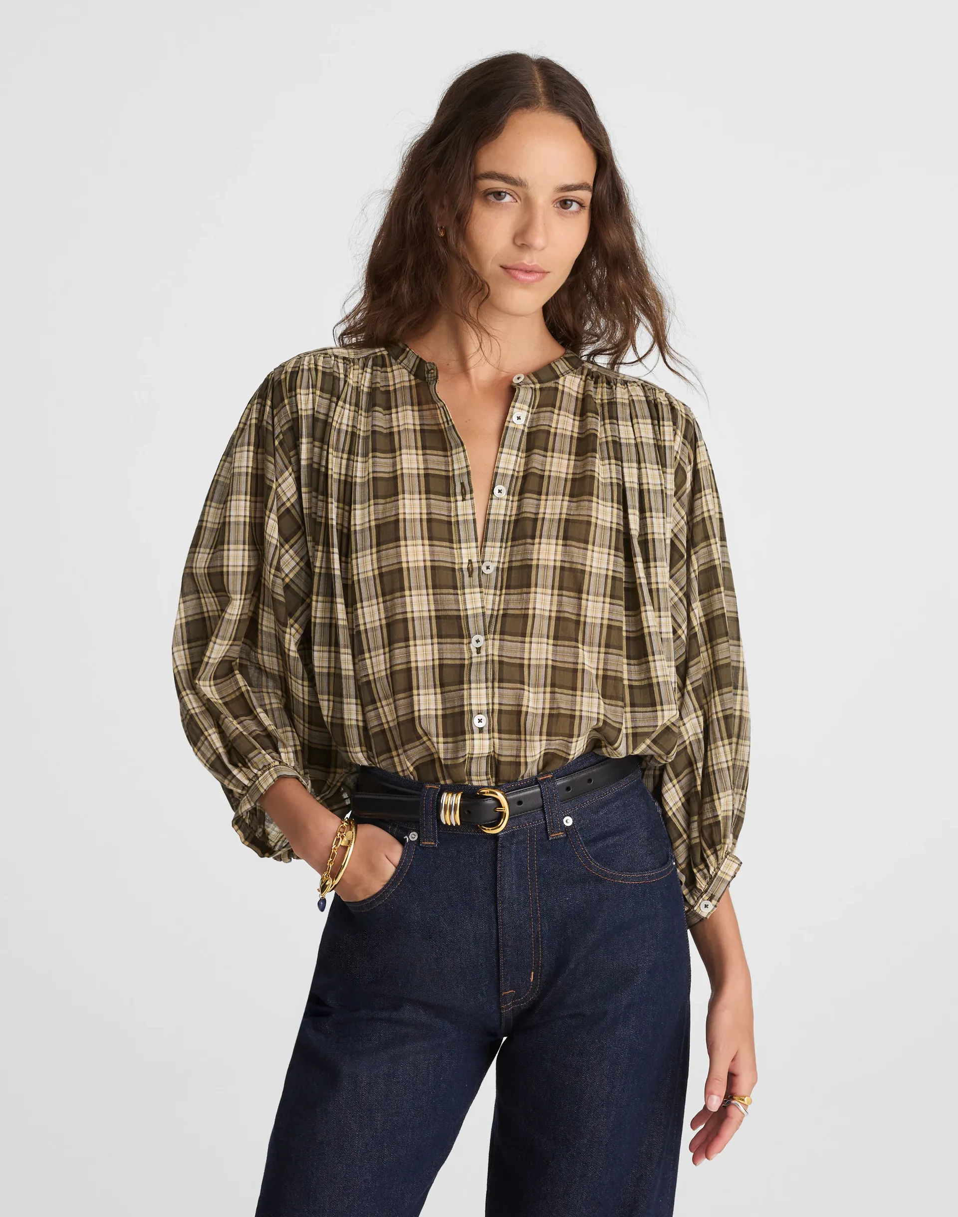 Balloon-Sleeve Top