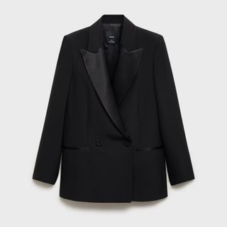 Mango Satin Lapel Blazer