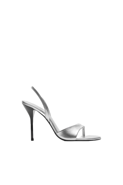 MANGO, Leather Sandals With Contrasting Heels