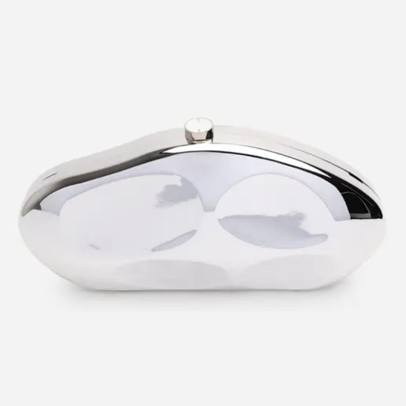 silver clutch bag