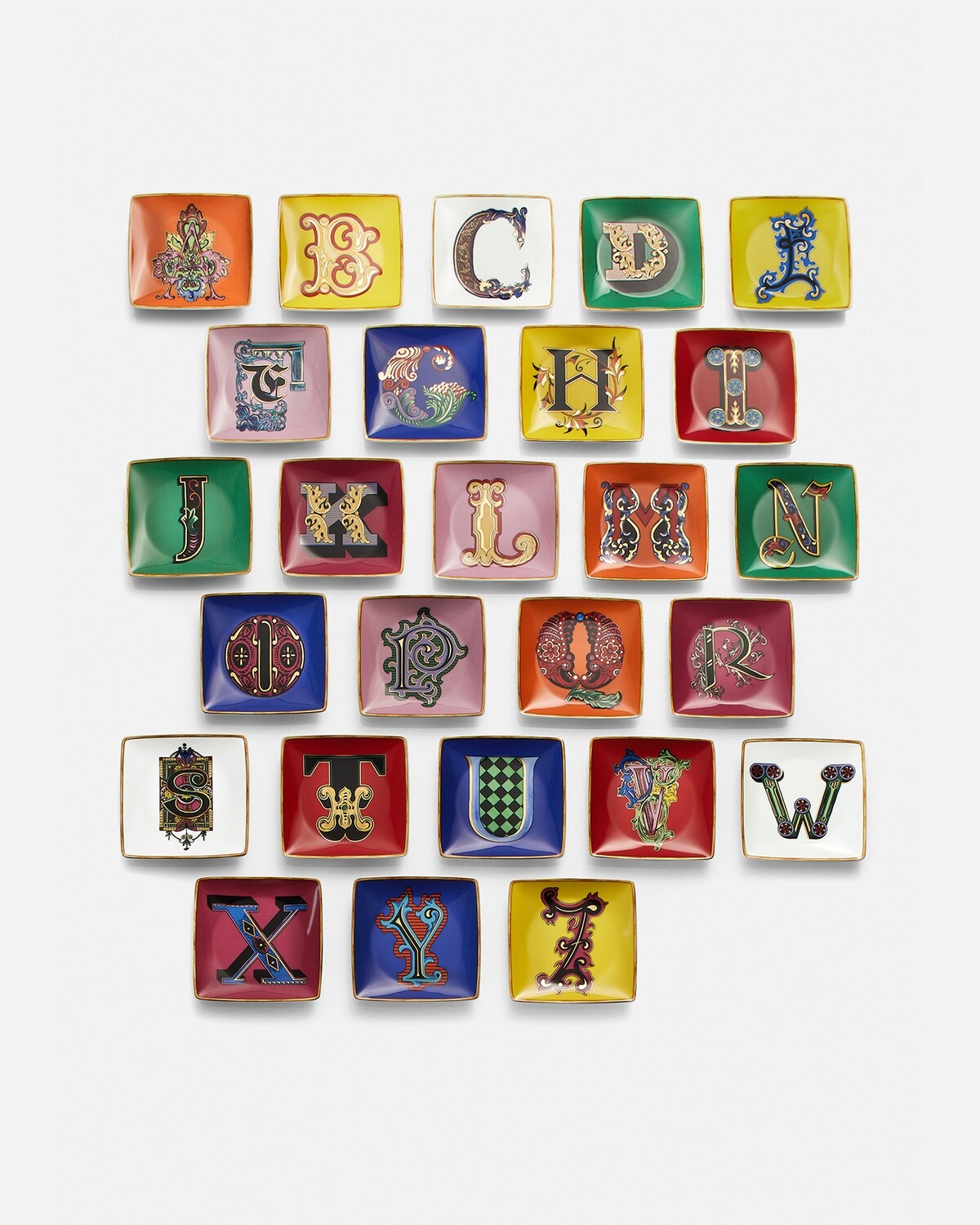 versace, Alphabet Square Plate/Catchall