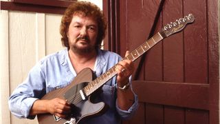 Delaney Bramlett with George Harrison's Rosewood Telecaster, 1997