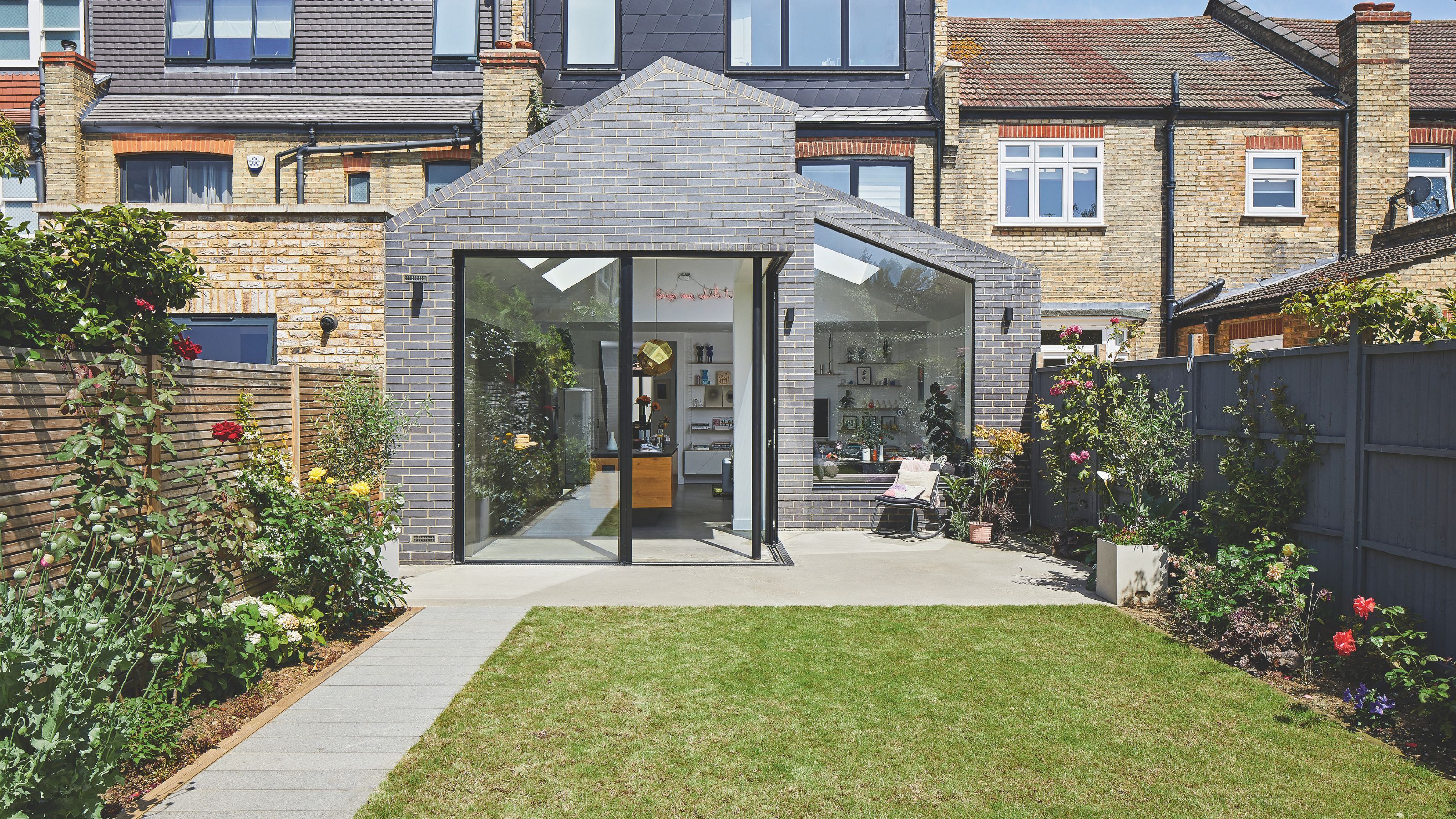 Looking at a terraced house from the garden