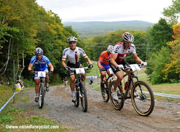 The early lead group on lap one