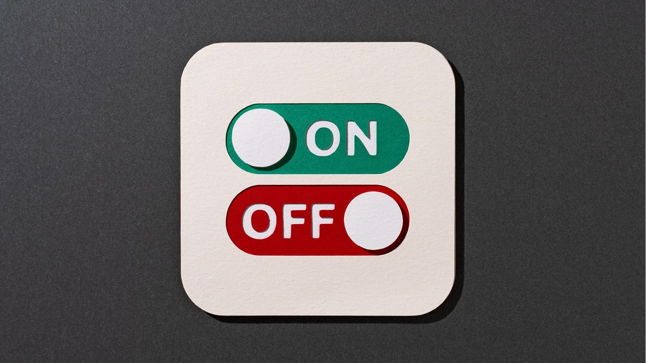 A switch shows the choices of &quot;on&quot; and &quot;off.&quot;