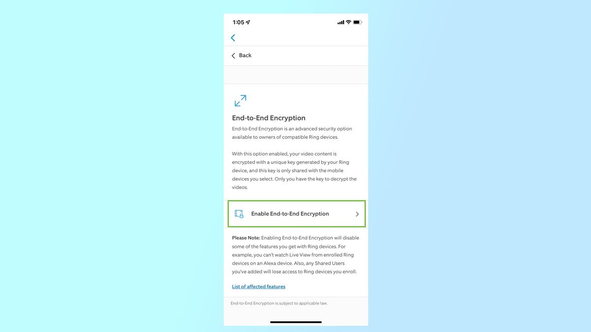How to turn on endtoend encryption on a Ring Video Doorbell Tom's Guide