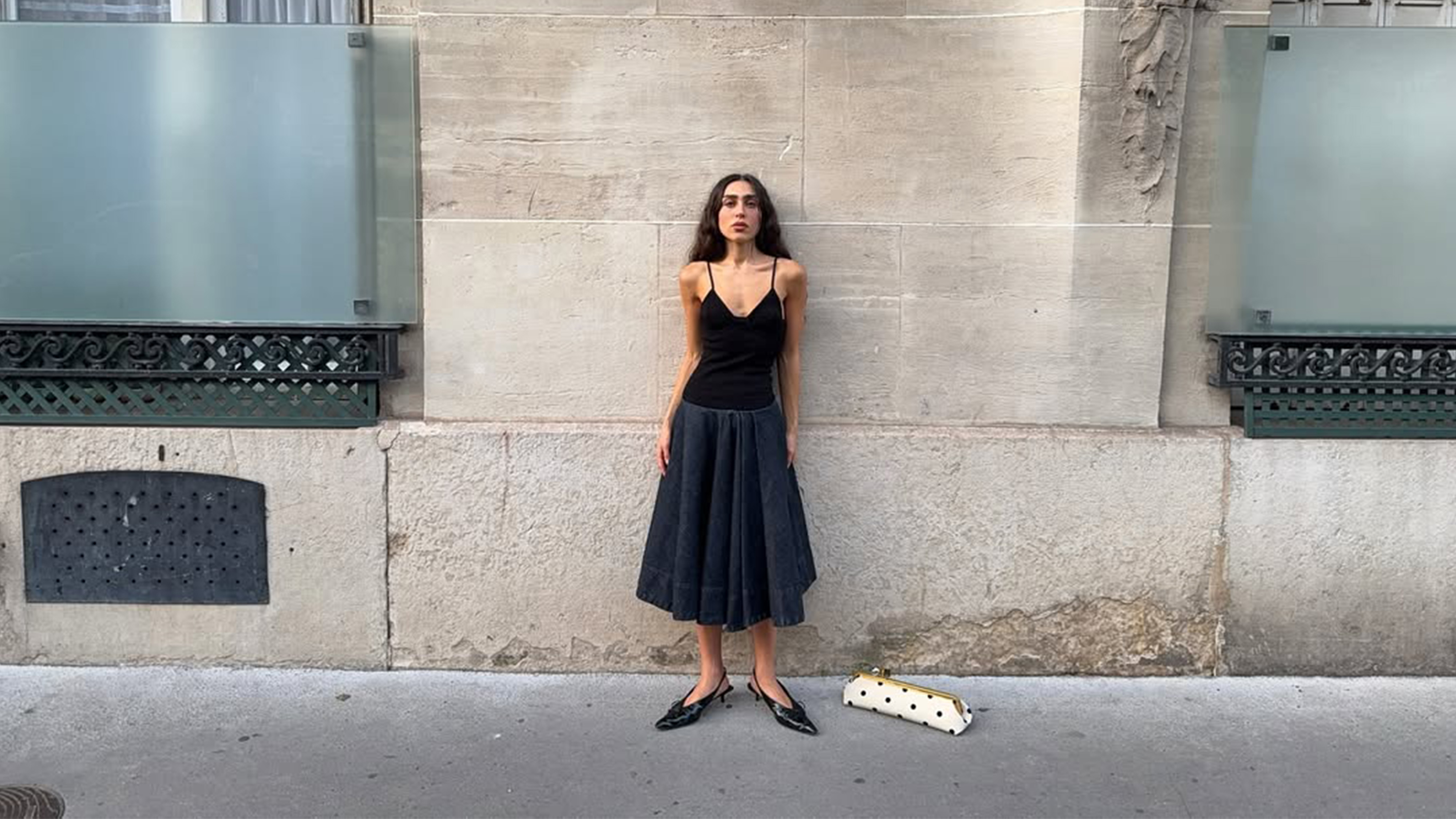 Camelia Farhoodi wearing Jacquemus.