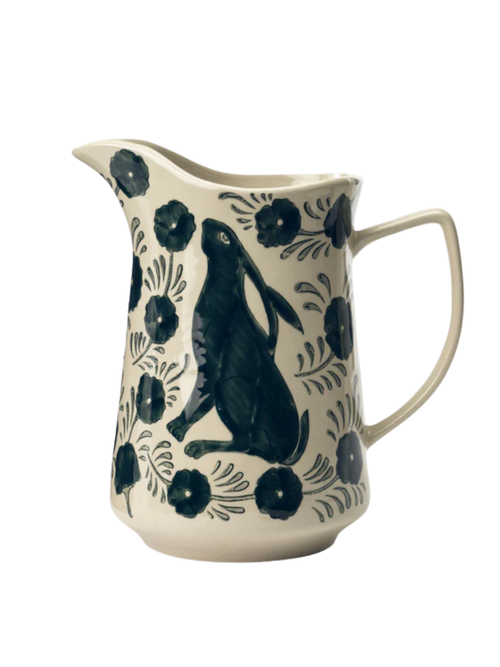 Hand-Painted Floral Pitcher