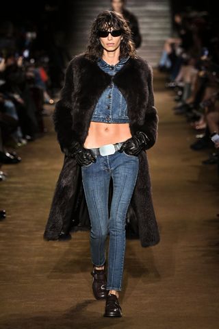 Skinny jeans on Miu Miu's FW 2024 show