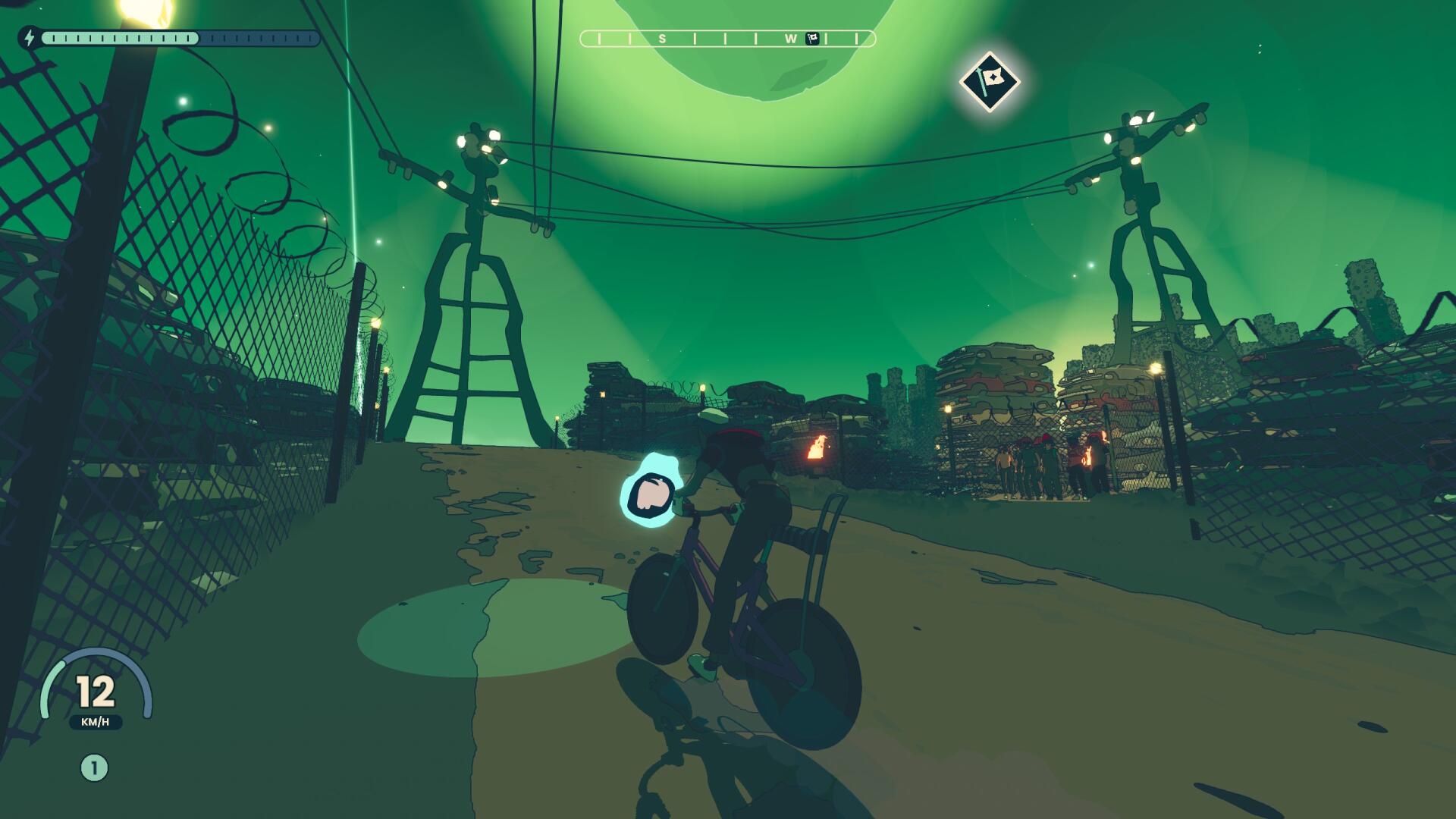 Riding through a junkyard in Wheel World