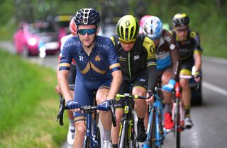 Mark Christian (Aqua Blue Sport) in the breakaway at the Tour de Suisse