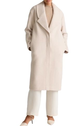 100% Merino Wool Shawl Collar Long Coat