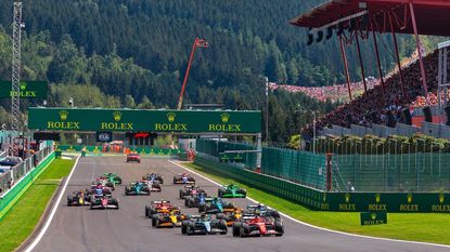 The Formula 1 circuit, surrounded by Rolex branding