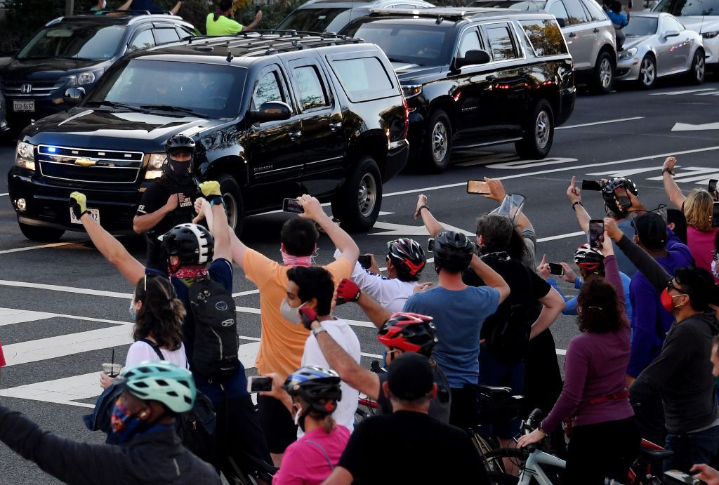 Trump motorcade.