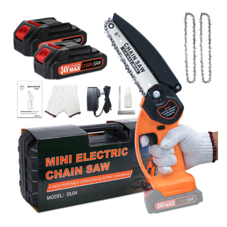 A mini electric chain saw set