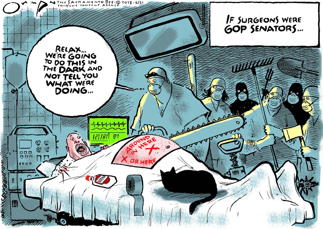 Political cartoon U.S. GOP health care reform AHCA