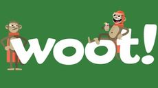 The Woot Logo with the brand's two monkey mascots, Mortimer and Monte, either side