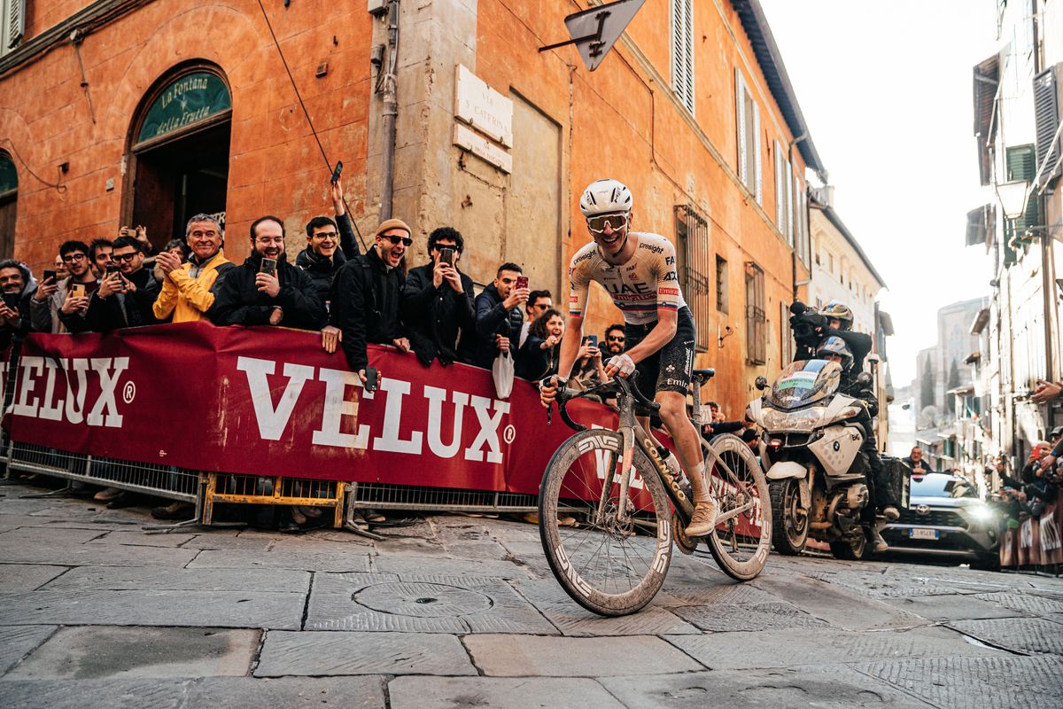  2024 Strade Bianche elite men&#039;s winner Tadej Pogačar (UAE Team Emirates)