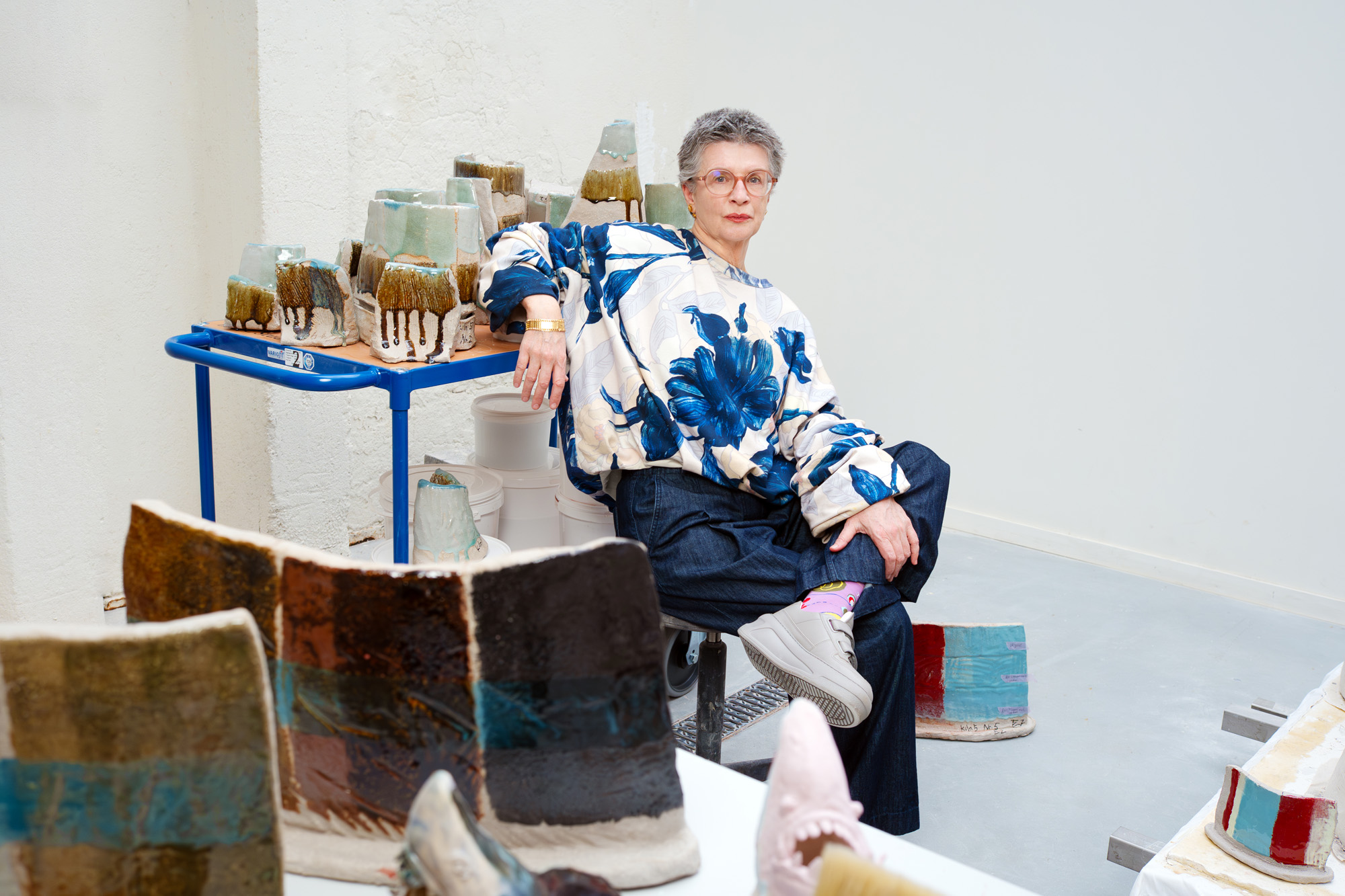 Hella Jongerius in a ceramics workshop