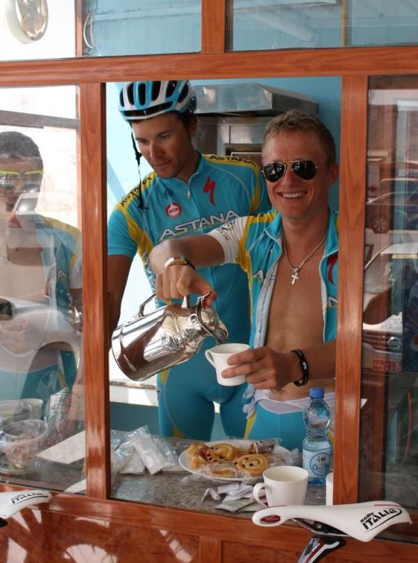Vino served the pre-race coffee
