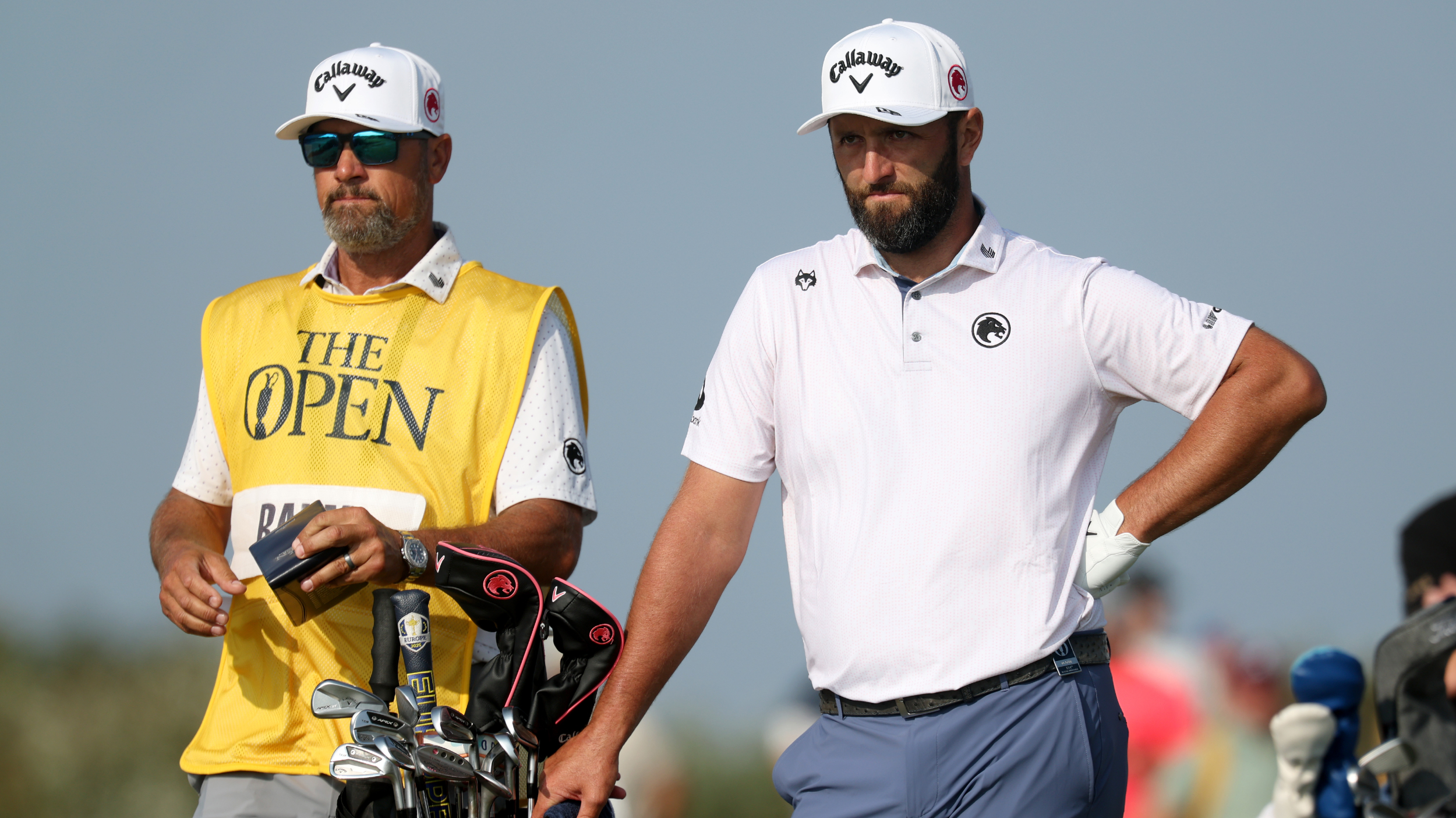 Jon Rahm and caddie Adam Hayes at The Open