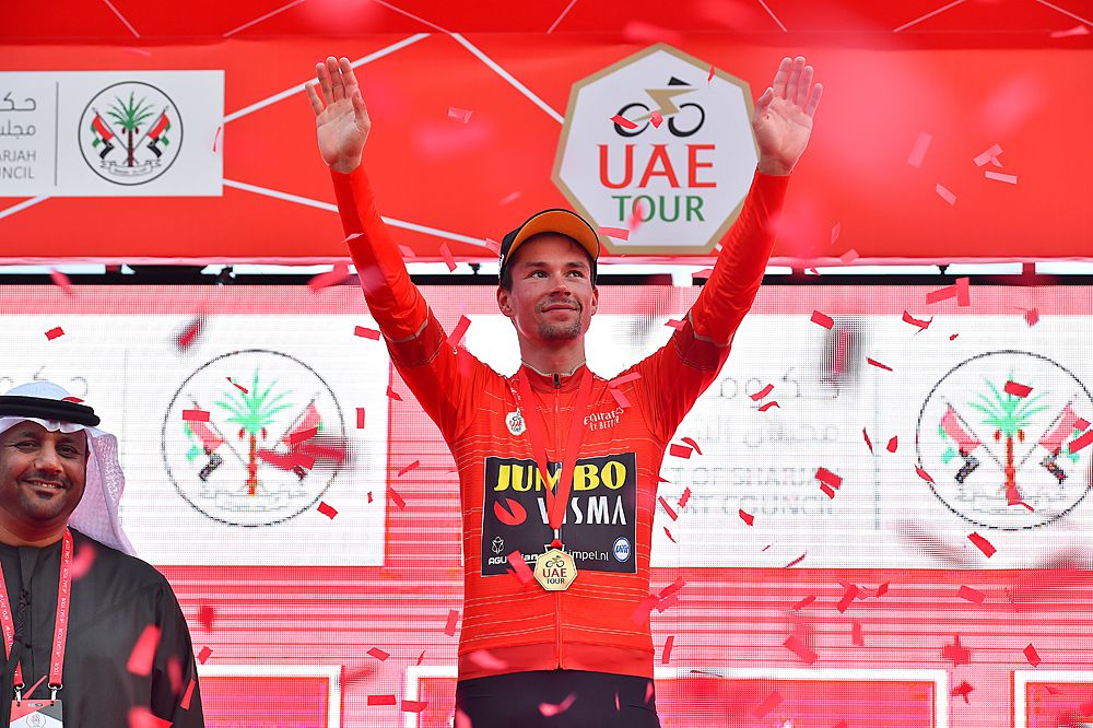 Primoz Roglic (Jumbo Visma) leads the overall classification into the final stage of UAE Tour