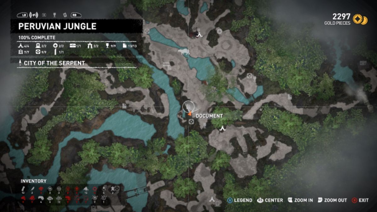 Peruvian Jungle relic, mural, and document locations Complete Shadow