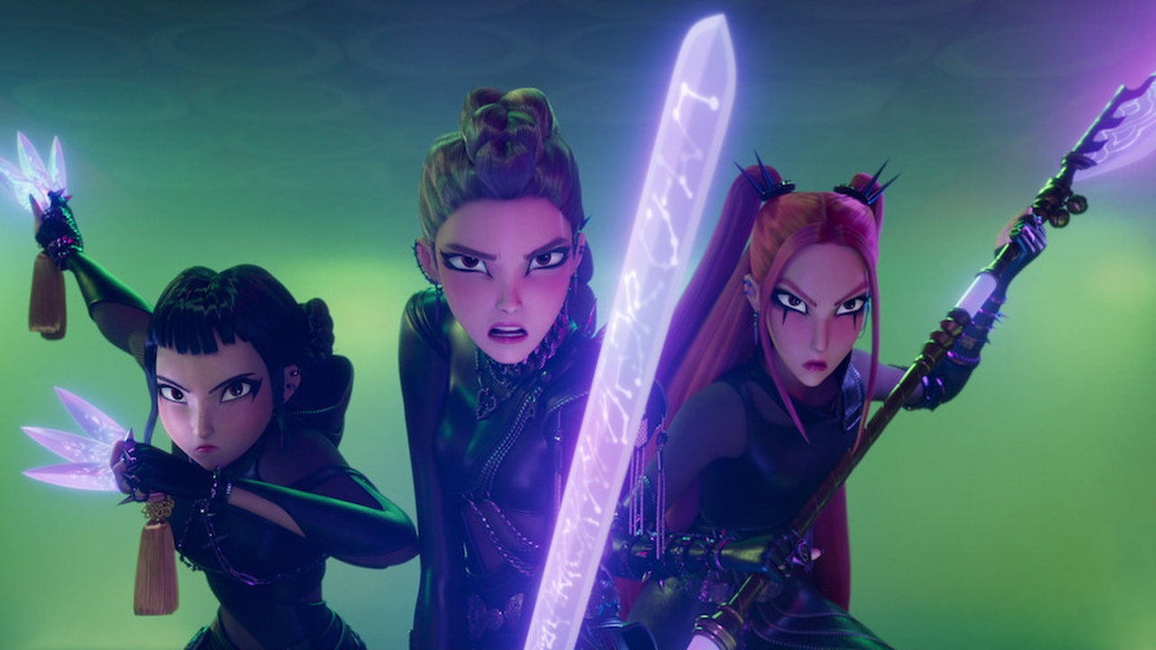 Fictional KPop band Huntr/x prepare for battle in KPop Demon Hunters