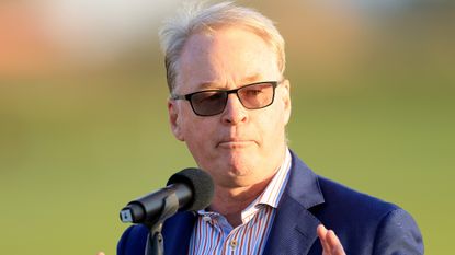 Keith Pelley at the 2023 Abu Dhabi HSBC Championship at Yas Links