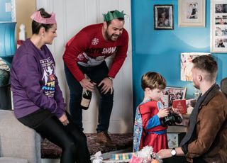 Mick Carter puts on a show for Lee Carter in EastEnders