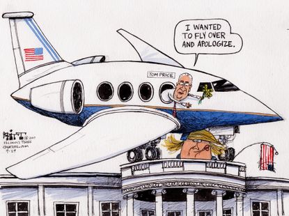 Political cartoon U.S. Tom Price private jet fired