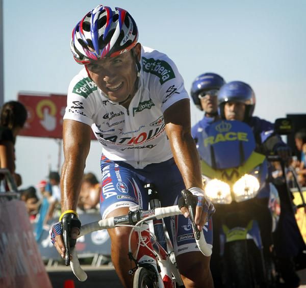 Joaquin Rodriguez (Katusha) finished fourth on stage 16 on the Alto de Cotobello summit.