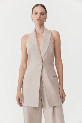 Linen Helm Vest - Natural