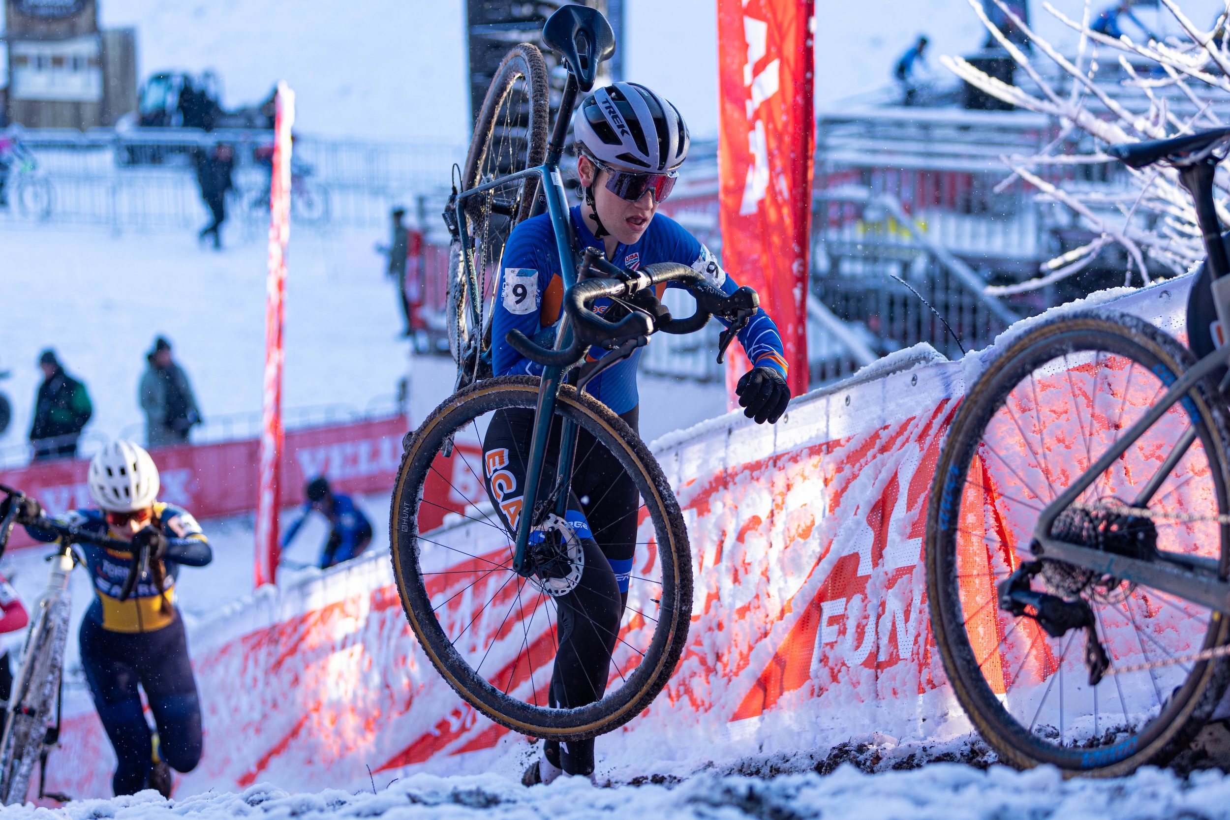 Graden Daume of Missoula, Montana competes at non-World Cup race at Zonhoven in early January 2026 with EuroCrossAcademy