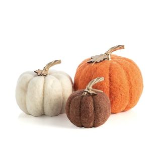 A set of three pumpkins