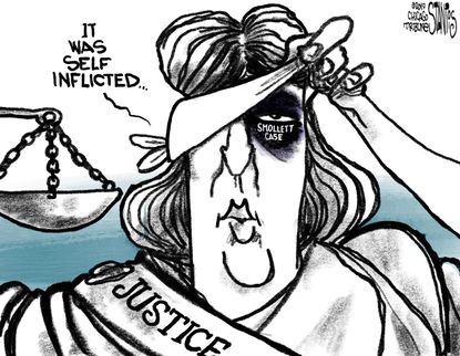 Political Cartoon U.S. Jussie Smollett Chicago dropped case hate crime hoax