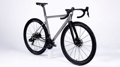 A titanium Blackheart Bike Co bicycle