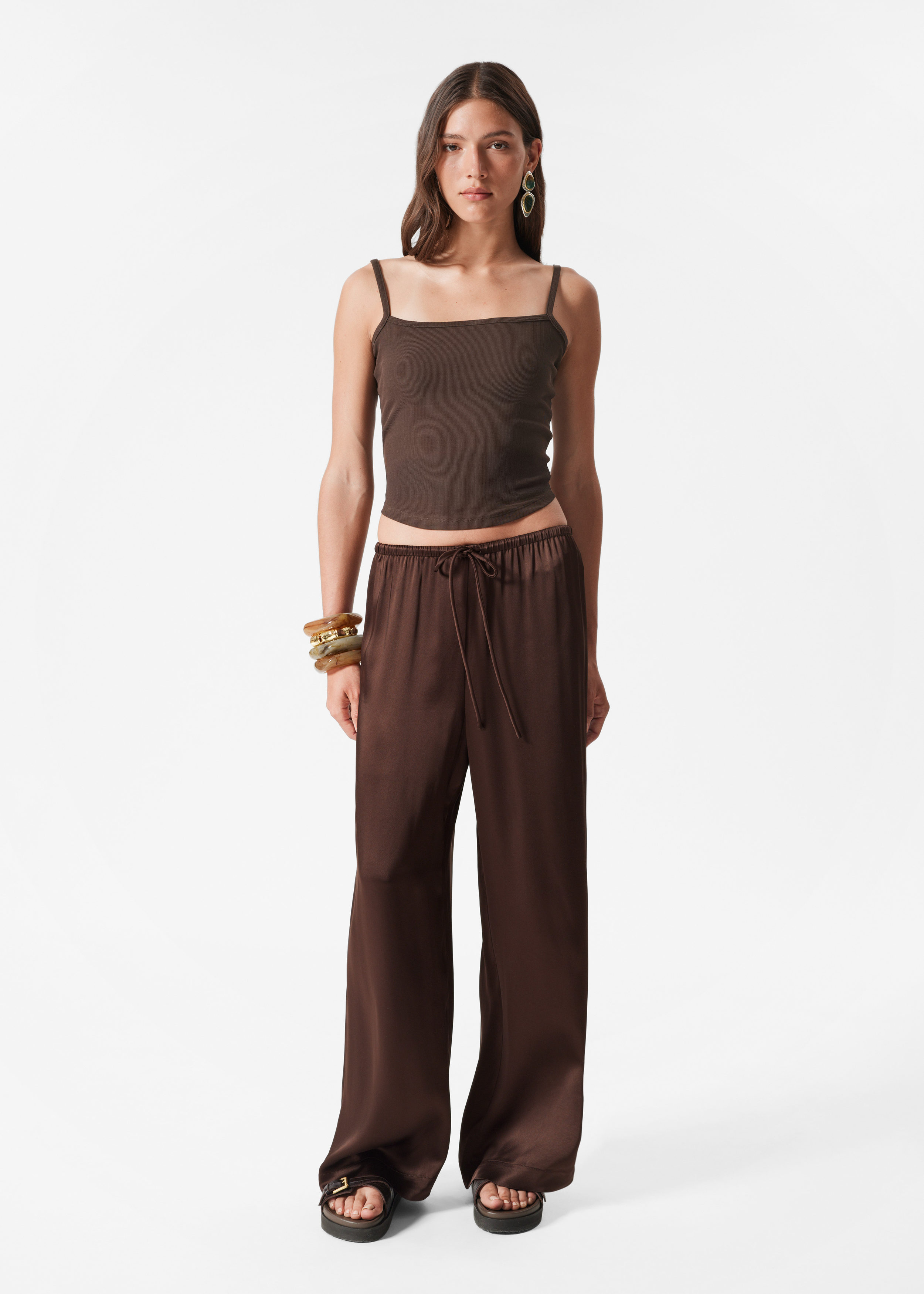 Drawstring Satin Trousers