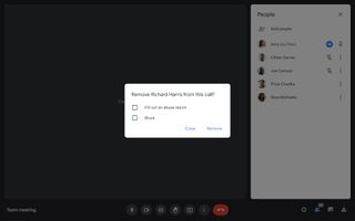 Google Meet block or remove users from call