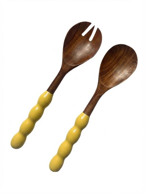Bobbin Salad Servers | Sunshine Yellow