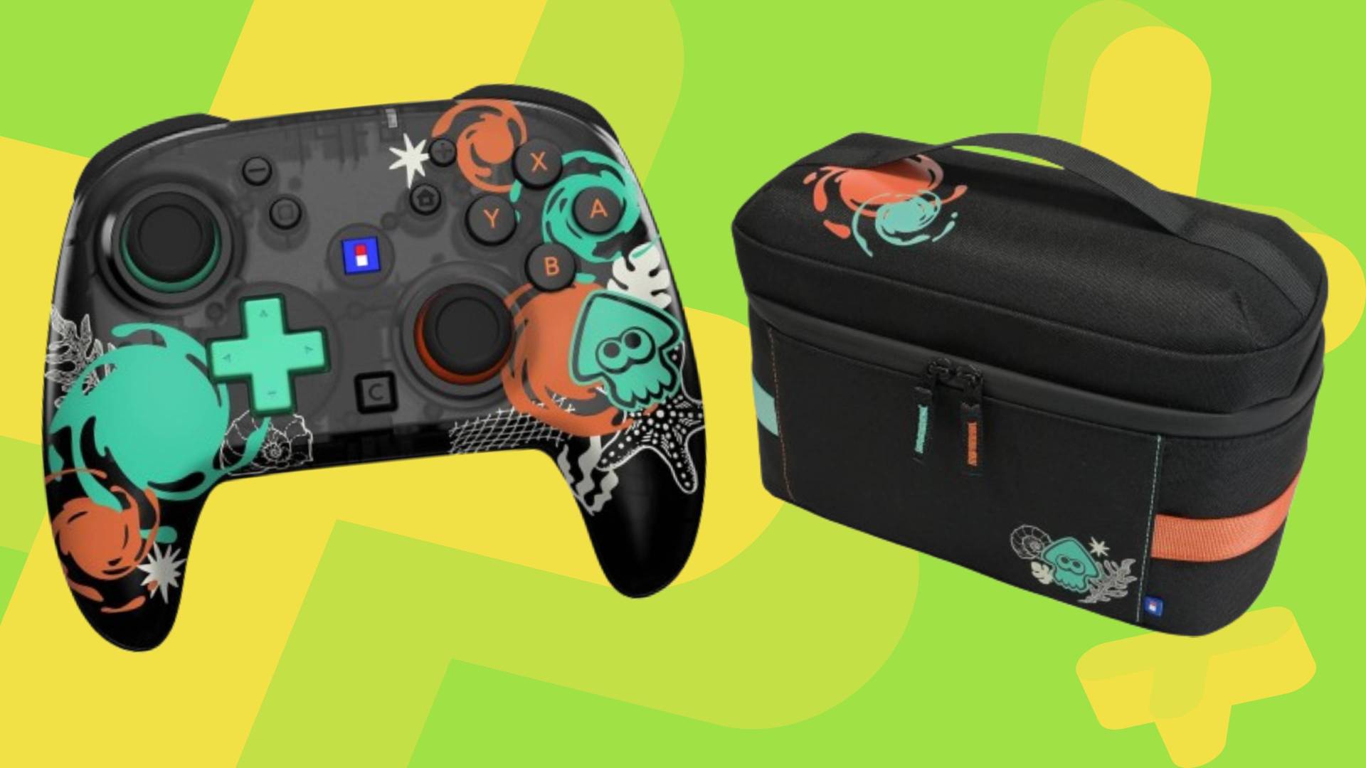 Image of two Hori Japan Splatoon Raiders accessories on a light green GamesRadar+ background.