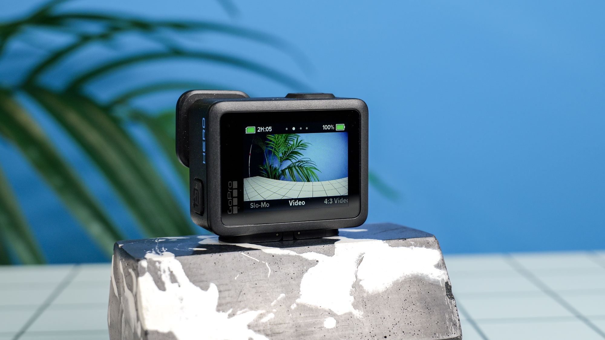 The GoPro Hero (2024) on a marble stone