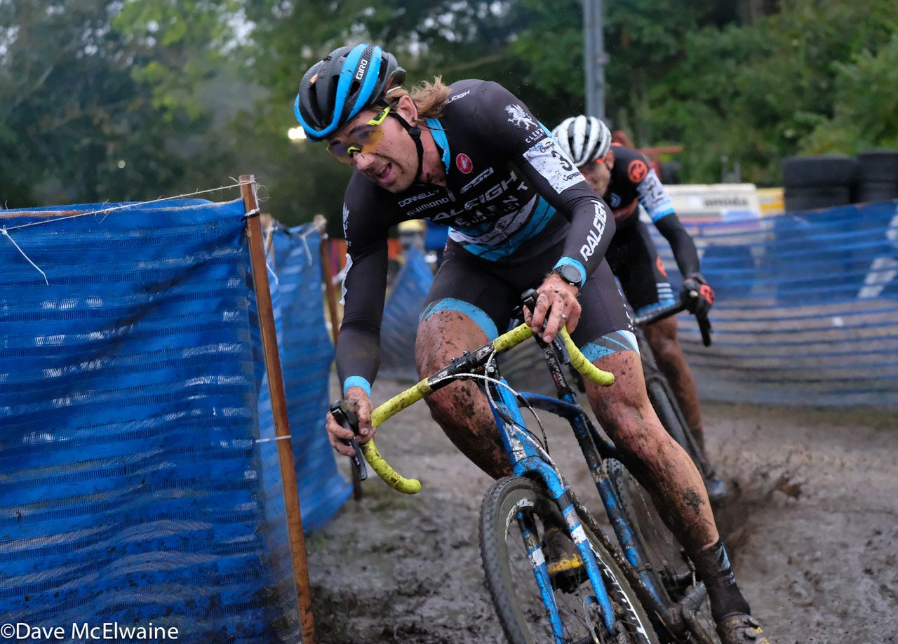 Jamey Driscoll (Raleigh Clement) often moves up during races and he was doing so today.